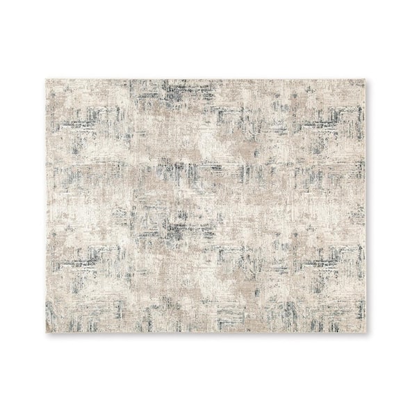 Toer Gray, White and Black 8 ft. x 10 ft. Geometric Area Rug