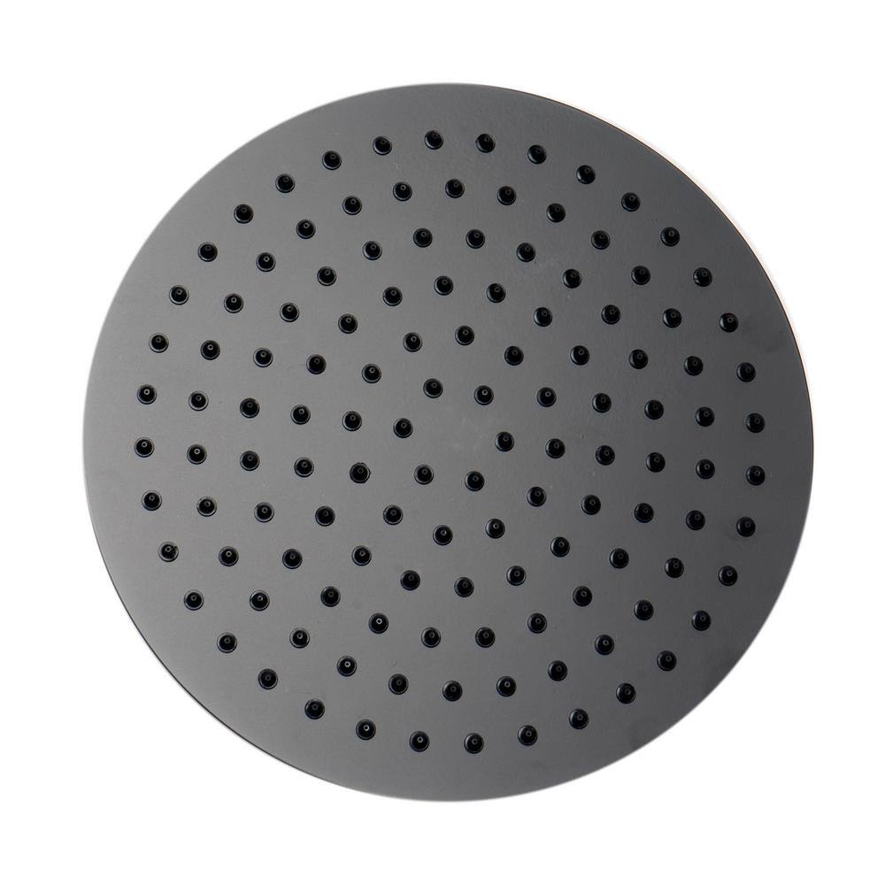 Matte Black 12" Round Ultra-Thin Stainless Steel Rain Shower Head