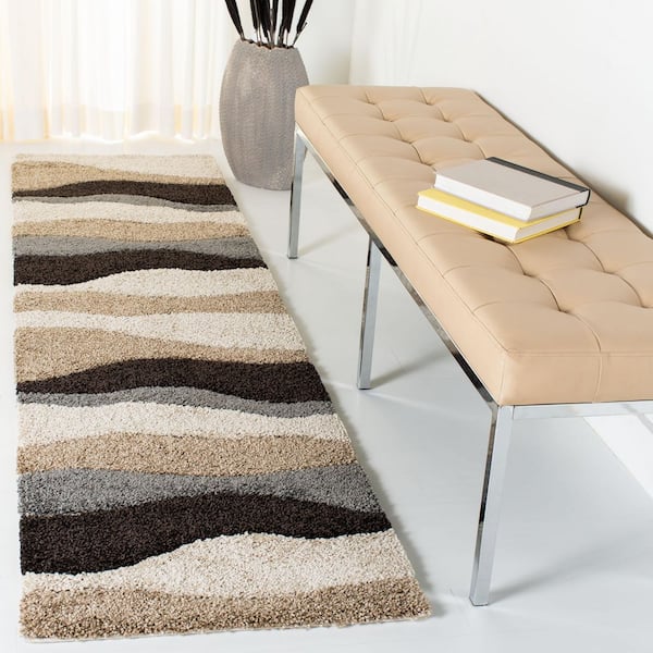 Florida 2 ft. x 8 ft. Ivory/Gray Abstract Runner Rug