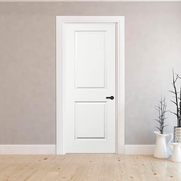 Steves & Sons 36 in. x 80 in. 2-Panel Square Top Primed White