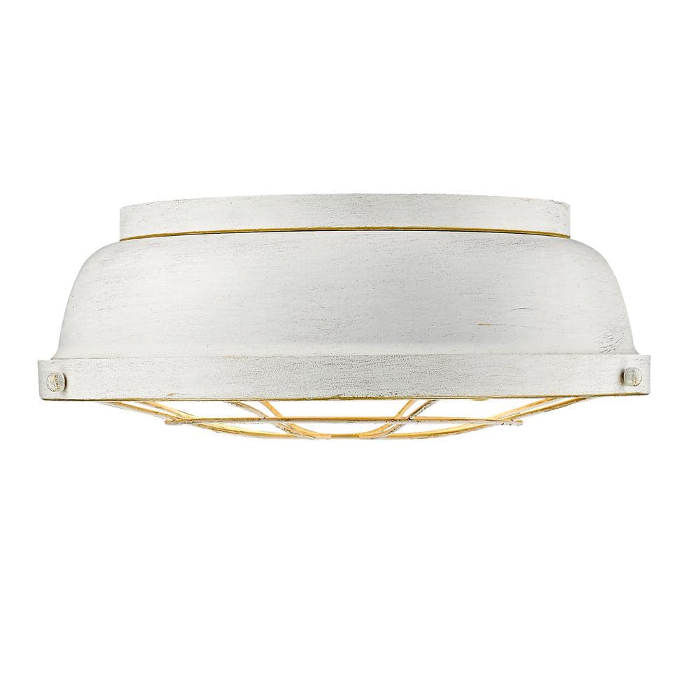 French White Rustic Glass LED Flush Mount Light