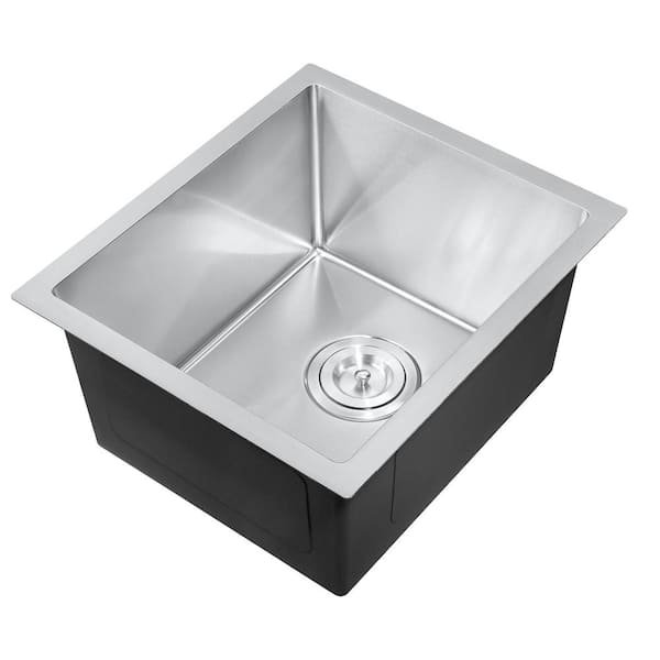 DESwan Nano Handmade Stainless Steel 15 in. Single Bowl Undermount Kitchen Sink with Strainer