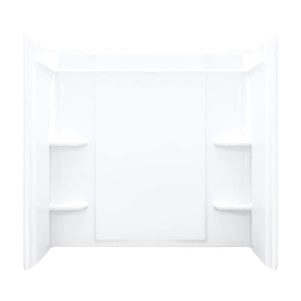 Sterling Ensemble 32 in. x 60 in. x 55 in. 3-Piece Direct-to-Stud Alcove Tub Surround in White