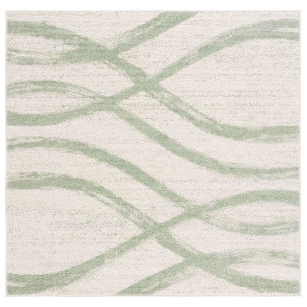 SAFAVIEH Adirondack Ivory/Sage 6 ft. x 6 ft. Waves Square Area Rug