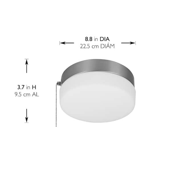 Hampton Bay Hanafin 9 in. Light Brushed Nickel Integrated