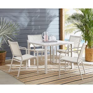Morrison 5-Piece Aluminum Outdoor Dining Set with Square Dining Table and Sling Chars