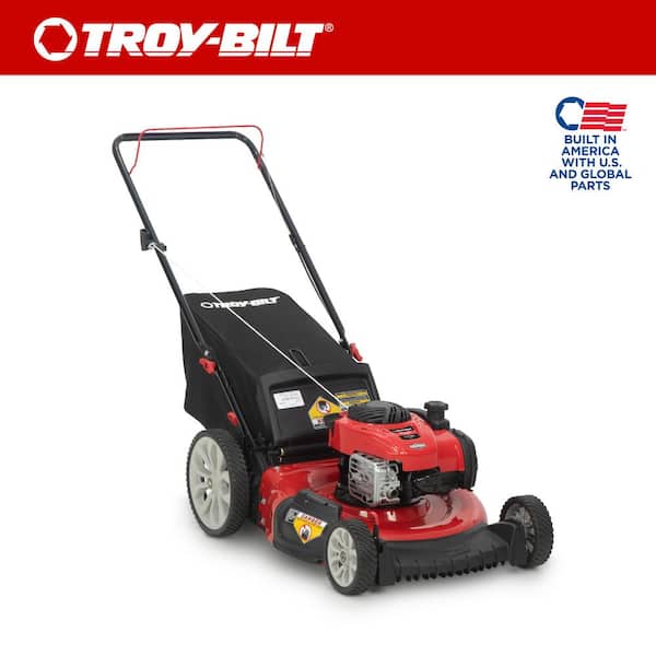 Troy-Bilt 21 in. 140 cc Briggs & Stratton Gas Walk Behind Push Mower with  Rear Bag, Mulch and Side Discharge TB125B - The Home Depot