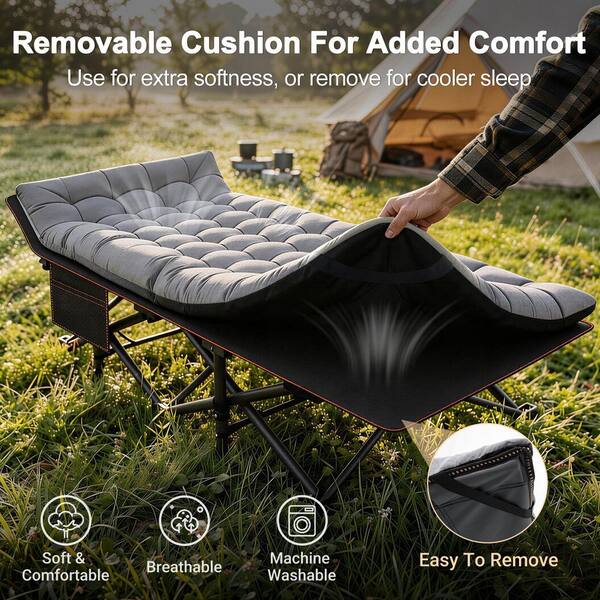BOZTIY Folding Camping Cot, Heavy-Duty Sleeping Cots with Carry