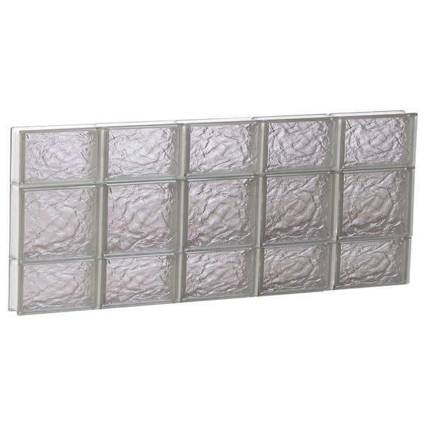 Clearly Secure 38.75 in. x 19.25 in. x 3.125 in. Frameless Ice Pattern Non-Vented Glass Block Window