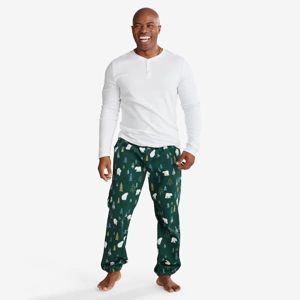 The Company Store Company Cotton Family Flannel Polar Bear Forest Men's  Henley XX-Large Forest Green Pajamas Set 60016 - The Home Depot