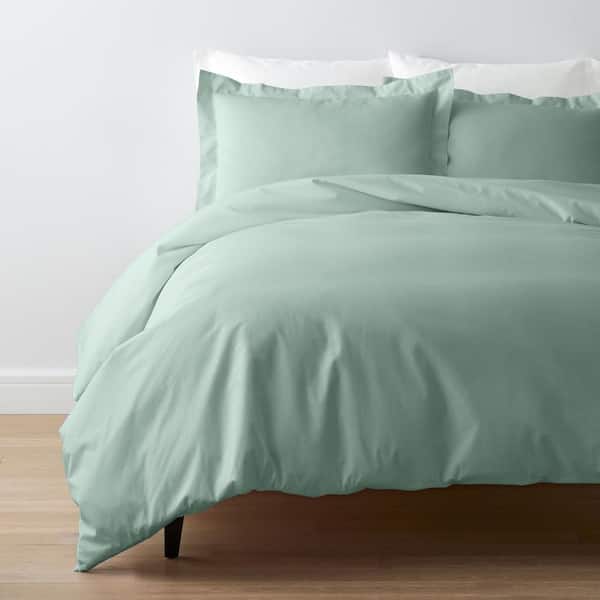 Company Cotton Sea Mist Solid 300-Thread Count Cotton Percale Euro Sham