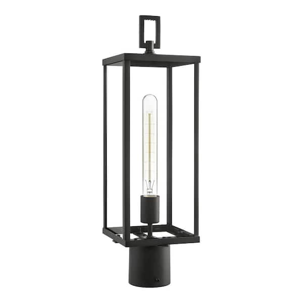 Porter Hills 20.67 in 1-Light Black Steel Hardwired Weather Resistant Outdoor Pier Mount Post Light, No Bulb Included