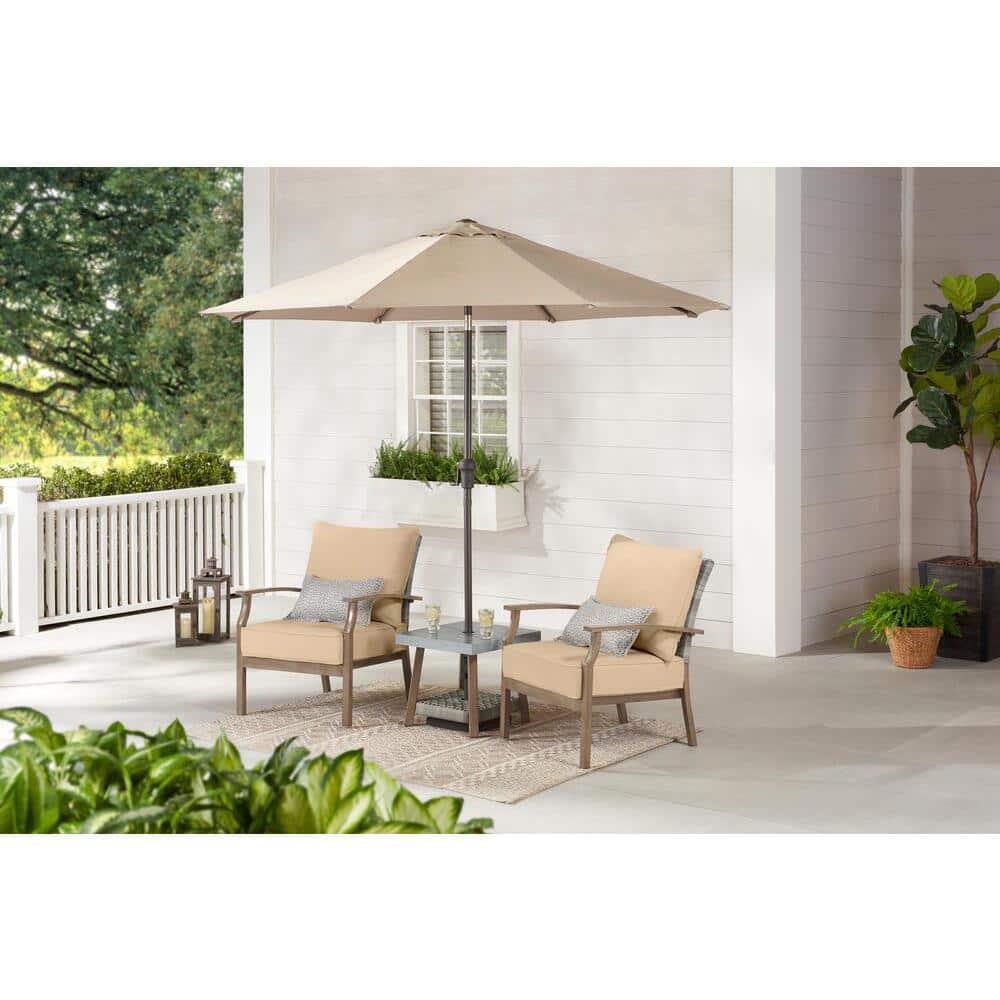 Hampton Bay Beachside 3Piece Rope Look Wicker Outdoor Patio Bistro Set
