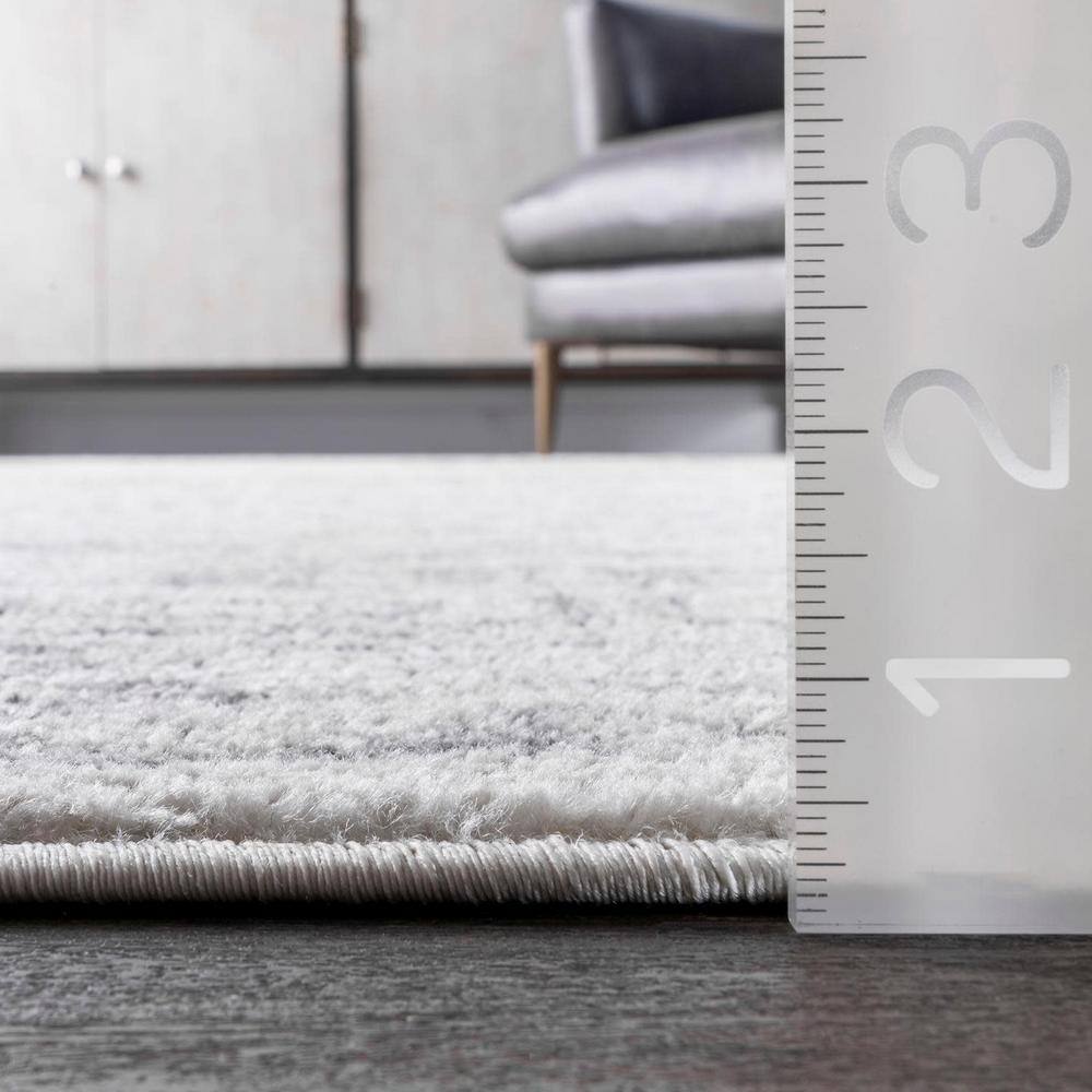 Elysian Distressed Gray Synthetic 62"x26" Easy-Care Area Rug