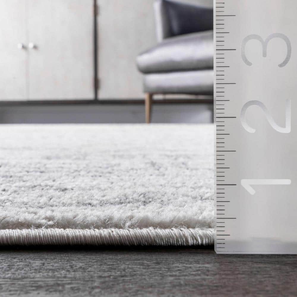 Gray 79" Rectangular Reversible Synthetic Easy Care Area Rug