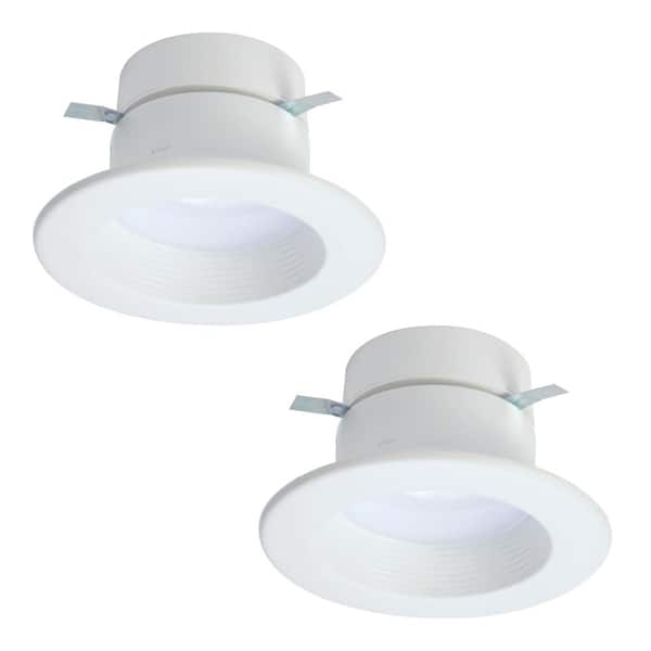 HALO RL 4 in. 915 Lumens White Selectable Integrated LED Recessed Ceiling Light Trim CCT Extra Brightness (2-Pack)