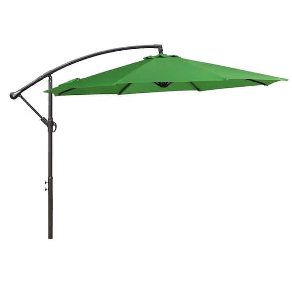 Unbranded 10 ft. Outdoor Cantilever Patio Umbrella in Green