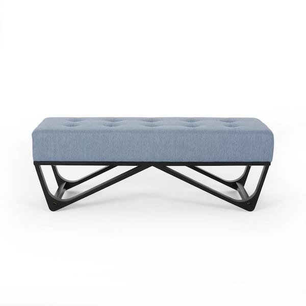 Unbranded Assisi Light Blue Tufted Ottoman Bench