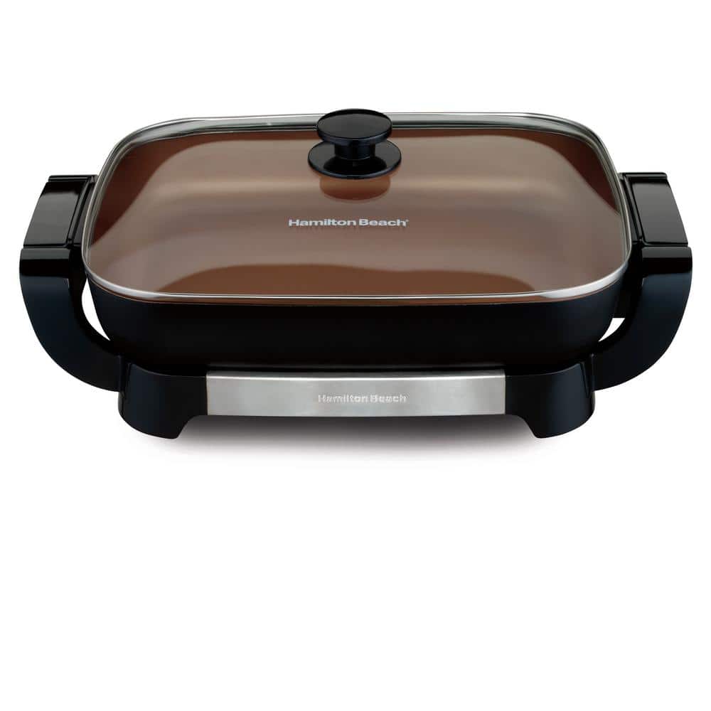Hamilton Beach Durathon Ceramic 180 in. Black Electric Skillet with  Removable Pan 38529 - The Home Depot