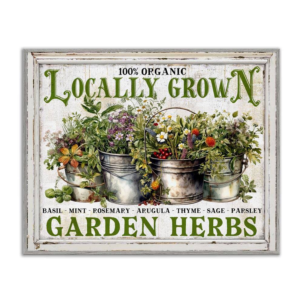 Vintage Herbs in Buckets by Creatif Belle Gray Framed Nature Giclee Art Print 16 in. x 20 in. price history on PriceWatchPro