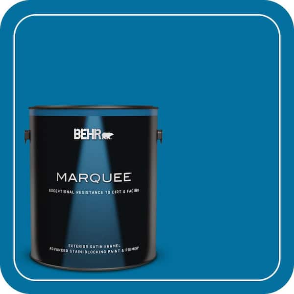 BEHR MARQUEE 1 gal. #550B-7 Blue Ocean Satin Enamel Exterior Paint & Primer