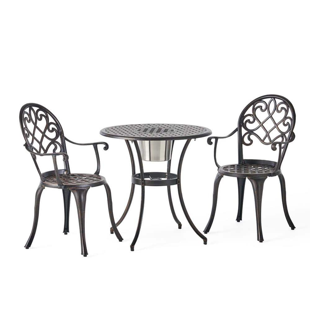 Tunearary 3Piece Aluminum Modern Furniture Outdoor Bistro Set W1608wsz