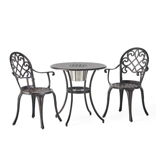 Tunearary 3-Piece Aluminum Modern Furniture Outdoor Bistro Set