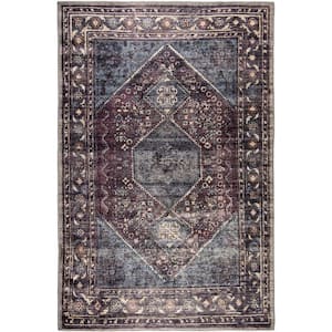 Irene Multicolor Distressed Washable 4 ft. x 6 ft. Area Rug