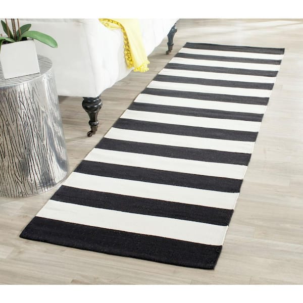 Montauk Black/Ivory 2 ft. x 8 ft. Striped Runner Rug