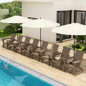 Shoreside Weatherwood 8-Piece HDPE Plastic Patio Conversation Set