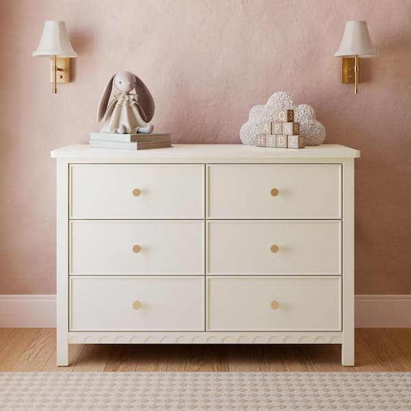 Sasha Frosted Oat 6 Drawer 47.48 in. Wide Dresser