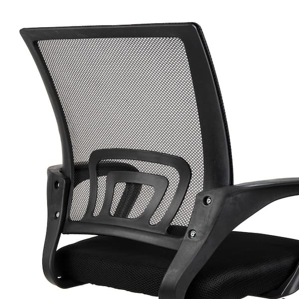 23 in. L x 21 in. W x 34.25-38 in. H Mesh Swivel Ergonomic Office Chair Wheels, Height Adjustable, Desk Chair in Black