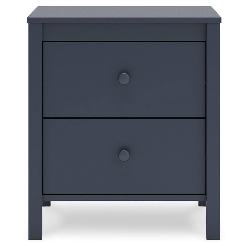 Navy Blue Transitional 2-Drawer Nightstand