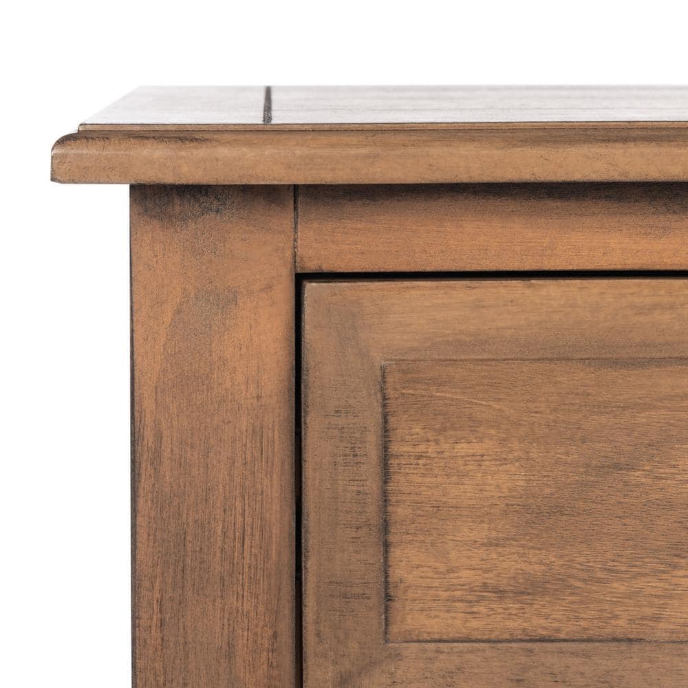 Primrose Warm Brown Wood & Metal Console Table with Storage