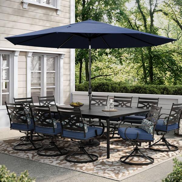 black patio umbrella too hot CorLiving 10-ft Steel Black Push-button Tilt Market Patio Umbrella  PPU-200-U at Lowes.com
