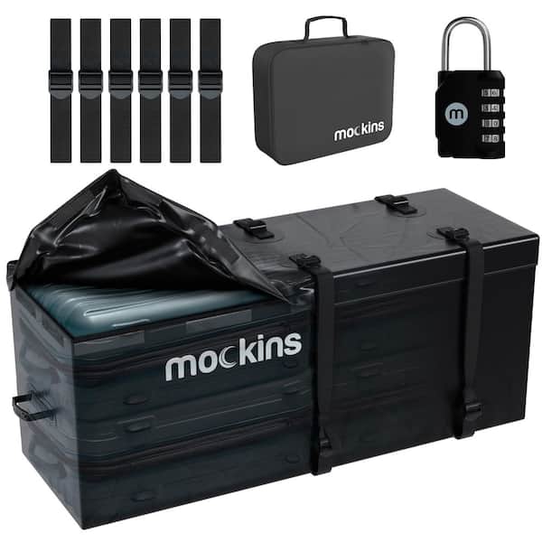 Mockins 16 Cu Ft. Waterproof Hitch Cargo Carrier Bag (58 in. x 20 in. x 24 in.) with 3-Buckle Straps, Lock and Carry Case