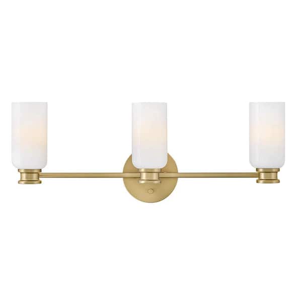 Naomi 24.0 in. 3 Light Lacquered Brass Vanity Light