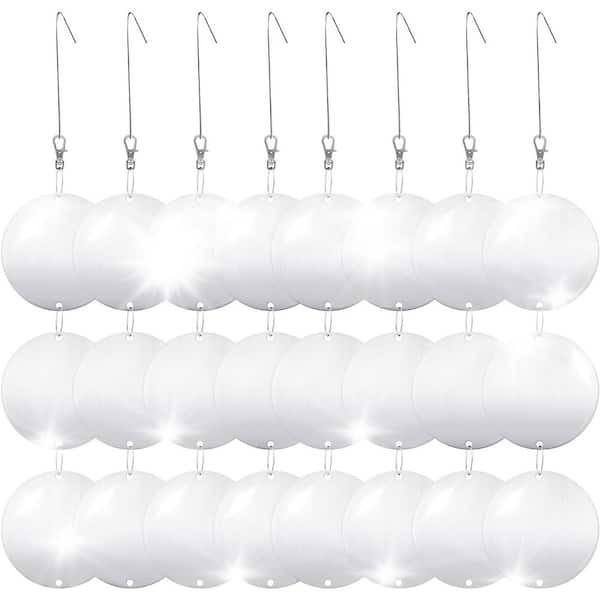 3 in. x 13.5 in. Plastic Reflective Bird Scare Discs Set, Large Double-Sided Bird Deterrents for Outside Use (24-Pack)