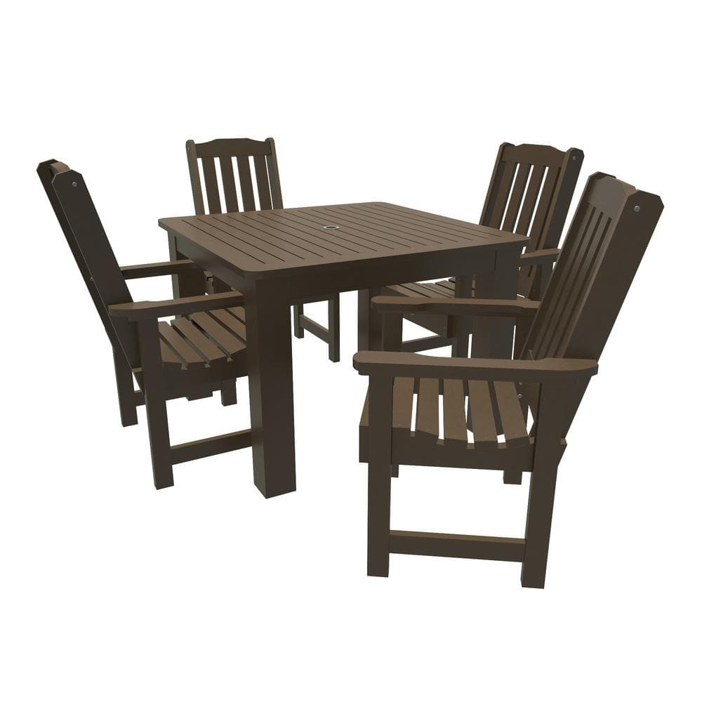 Highwood Springville 5Pieces Square Recycled Plastic Outdoor Dining Set CMST5SQ44LDACE The