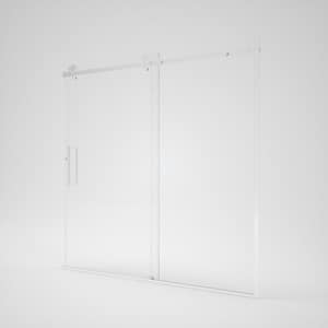 Eletta 60 in. W x 60 in. H Sliding Semi-Frameless Tub Door in Chrome Finish with Clear Glass