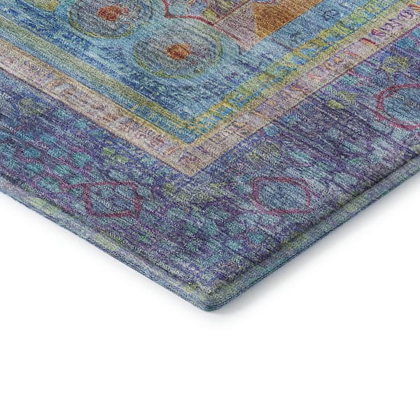 Mayfield Premium Machine Washable Abstract AMF2159 Teal 10 ft. x 14 ft. Area Rug