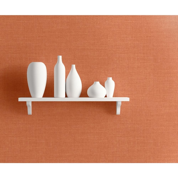 60.75 sq. ft. Persimmon Hopsack Embossed Vinyl Unpasted Wallpaper Roll