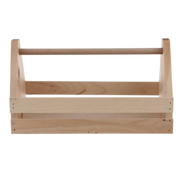 Crates & Pallet 18 in. x 11 in. Natural Pine Wooden Toolbox 67330 - The Home  Depot