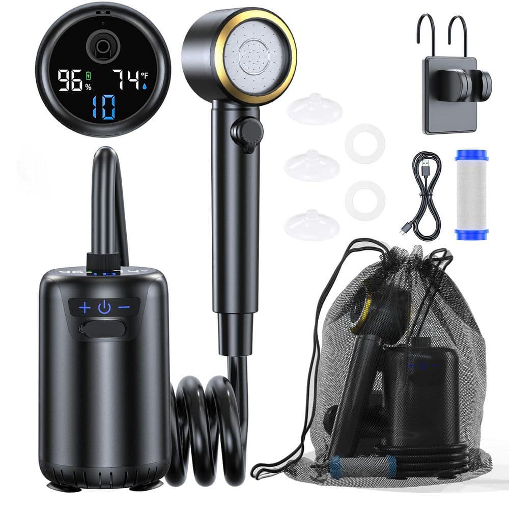 Outdoor Living Portable Camping Shower Upgraded Waterproof Pump with Fahrenheit Pool AccessoryFlow 3 Modes price history on PriceWatchPro