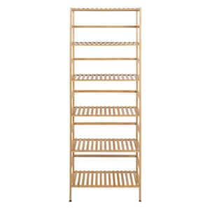 Bamboo 10 in. W x 64 in. H x 23.6 in. D 6-Tier Household Shelving Unit, Natural