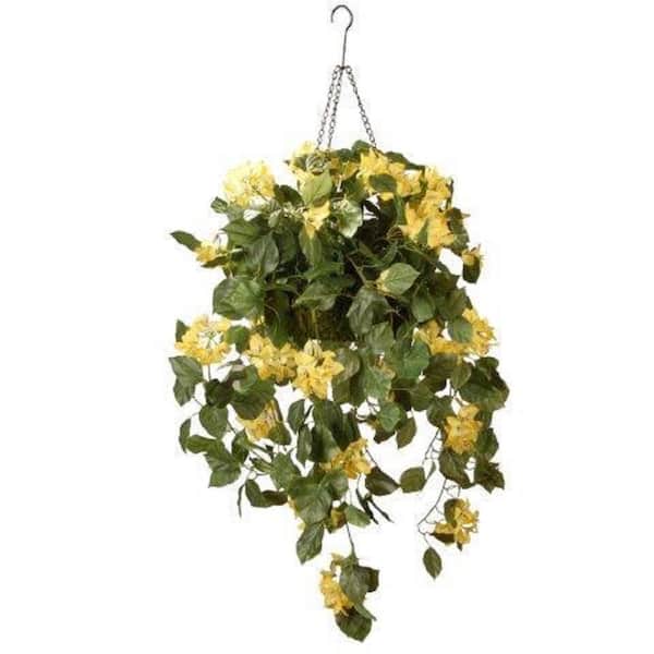 National Tree Company 14 in. Artificial Bougainvillea Plant Hanging Basket