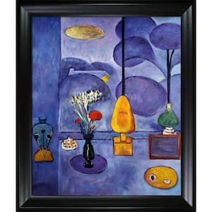The Blue Window by Henri Matisse Black Matte Framed Nature Oil Painting Art Print 25 in. x 29 in.