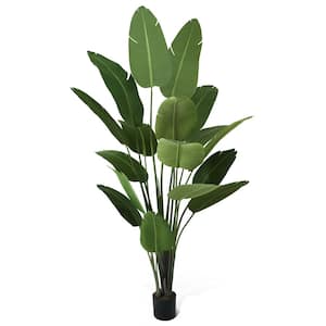 Nearly Natural 4 ft. Green Travelers Palm Artificial Tree in Boho Chic  Handmade Cotton & Jute White Woven Planter T2939 - The Home Depot