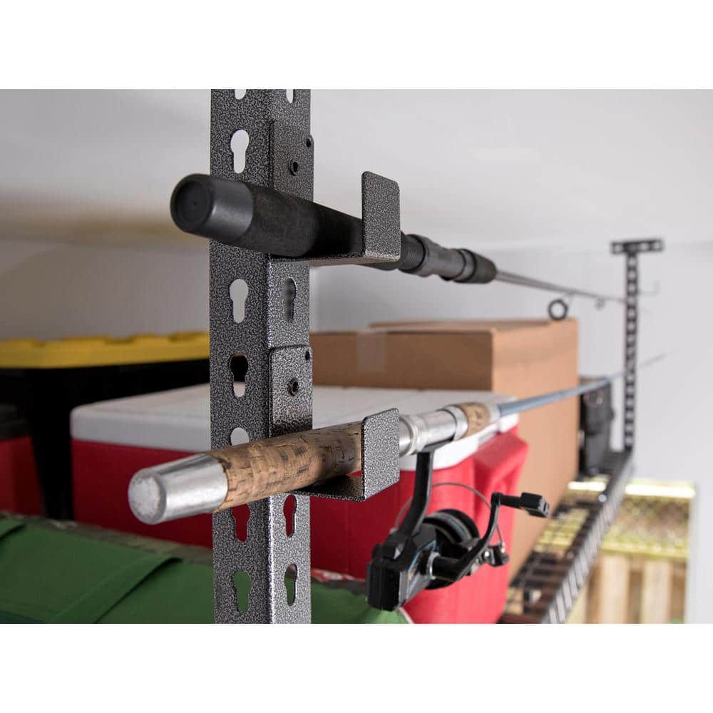 Adjustable Gray Steel Ceiling Storage Rack, 4' x 8'