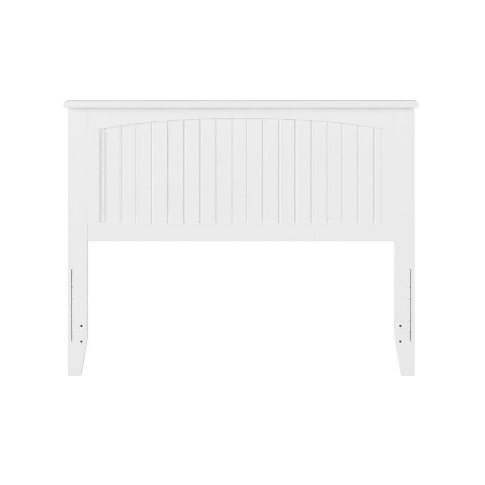 Nantucket White Full Solid Wood Headboard with USB Charger
